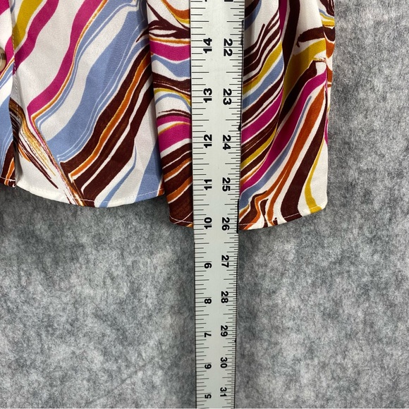 Cato Est 1946 Womens Multicolor Bell Sleeve Artist Print Blouse Size XL - Picture 7 of 11